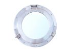 Brushed Nickel Deluxe Class Decorative Ship Porthole Mirror 12""