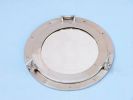 Brushed Nickel Deluxe Class Decorative Ship Porthole Mirror 12""