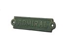 Antique Seaworn Bronze Cast Iron Admiral Sign 6""