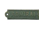 Antique Seaworn Bronze Cast Iron Admiral Sign 6""