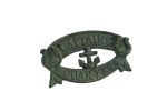 Antique Seaworn Bronze Cast Iron Captains Quarters Sign 8""