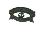 Antique Seaworn Bronze Cast Iron Captains Quarters Sign 8""