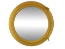 Yellow Decorative Ship Porthole Mirror 24""