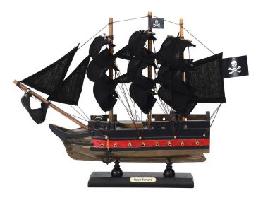 Wooden Black Bart's Royal Fortune Black Sails Limited Model Pirate Ship 12""