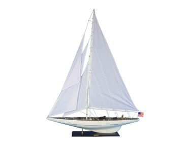 Wooden Intrepid Model Sailboat Decoration 60""