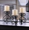 Scrollwork Candle Holders Stand Trio