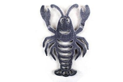 Antique Silver Cast Iron Lobster Trivet 11""