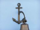 Antique Brass Hanging Anchor Bell 8""