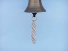 Antique Brass Hanging Anchor Bell 8""