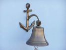 Antique Brass Hanging Anchor Bell 10""