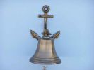 Antique Brass Hanging Anchor Bell 10""