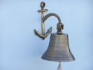 Antique Brass Hanging Anchor Bell 12""