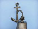 Antique Brass Hanging Anchor Bell 12""