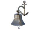 Antique Brass Hanging Anchor Bell 12""