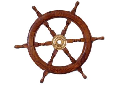 Deluxe Class Wood and Brass Decorative Ship Wheel 24""