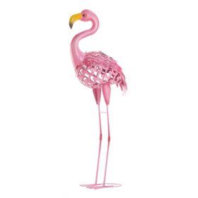 STANDING TALL SOLAR FLAMINGO STATUE