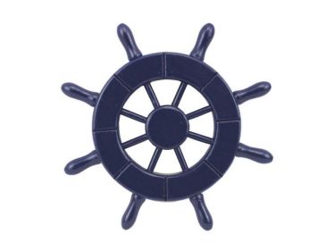 Dark Blue Decorative Ship Wheel 6""