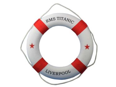 RMS Titanic Decorative Lifering 20"" - Red