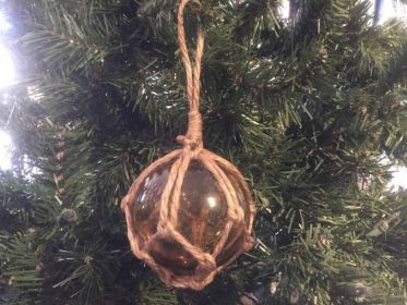 Amber Japanese Glass Ball Fishing Float Decoration Christmas Ornament 3""