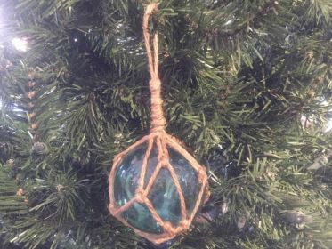 Light Blue Japanese Glass Ball Fishing Float Decoration Christmas Ornament 3""