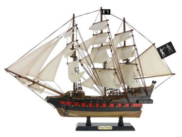 Wooden Black Bart's Royal Fortune White Sails Limited Model Pirate Ship 26""