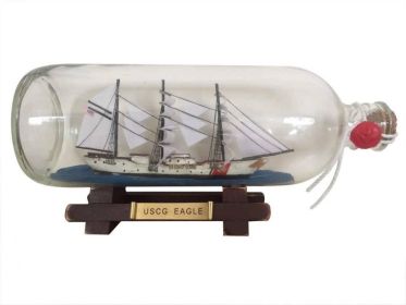 United States Coast Guard USCG Eagle Model Ship In A Glass Bottle 9""