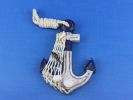 Wooden Rustic Decorative Blue Sailboat/Anchor Wall Accent w/ Hook Set 6""