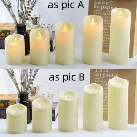 Flameless Flickering LED Candles Battery Operated , Warm Light Real Wax Pillar Votive 3D Wick Candles, Perfect for Party/Wedding/Home Decor(White) (Color: as pic B)