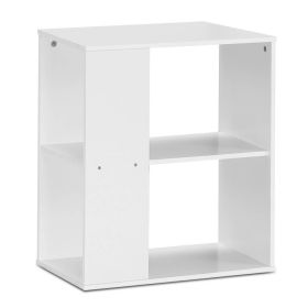 3-Tier End Table with Open Storage and Foot Pads (Color: White)