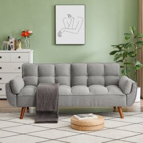 New Design Velvet Sofa Furniture Adjustable Backrest Easily Assembles Loveseat (Color: Gray)