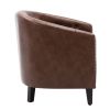 linen Fabric Tufted Barrel ChairTub Chair for Living Room Bedroom Club Chairs